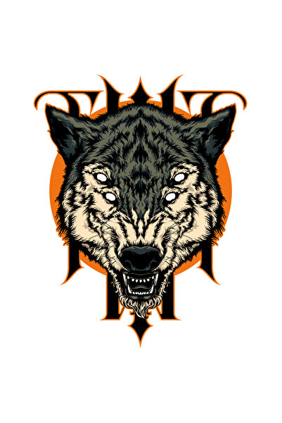 StoryGift Romania Sticker Eticheta 40CM Cu Cap De Lup, Ochi, Monstru, Cerc, F...