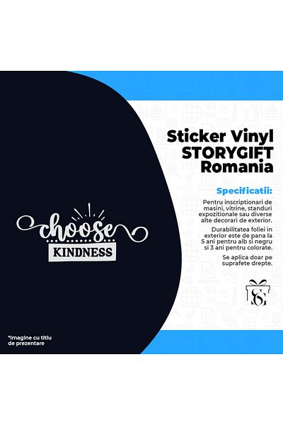 StoryGift Romania Sticker 70CM Exterior with a message that urges you to choose kindness - help I understand