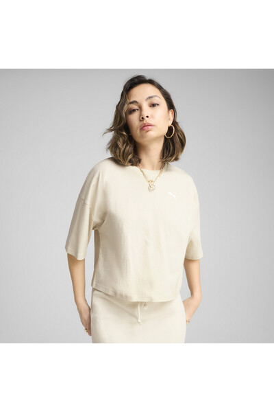 Puma WARDROBE Essentials Γυναικείο Κοντό Μπλουζάκι με Μεγάλο Μέγεθος