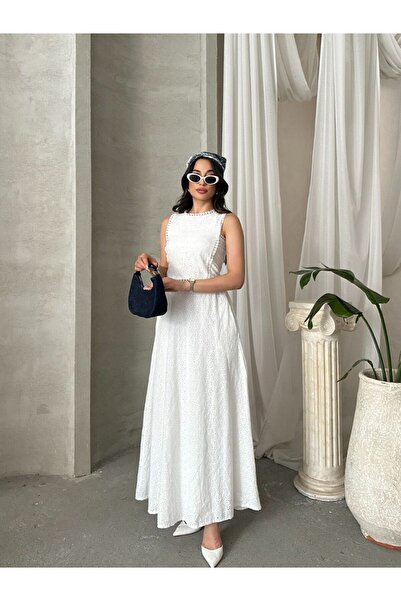 Viskosa Brode Double Set – Crop Top and High Waist Maxi Skirt Summer Combination"