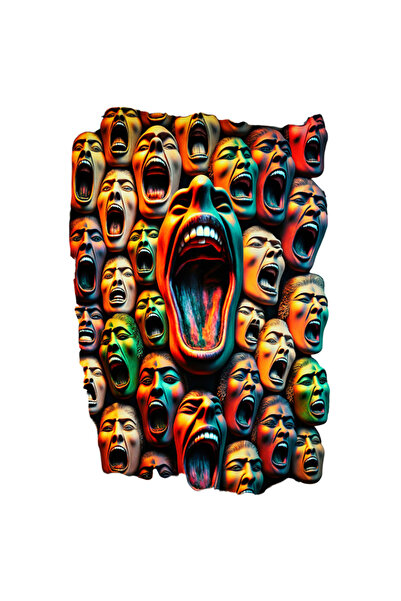 StoryGift Romania Sticker Adeziv 90CM Cu Capete care Par Ca Tipa, Dinti, Gura...