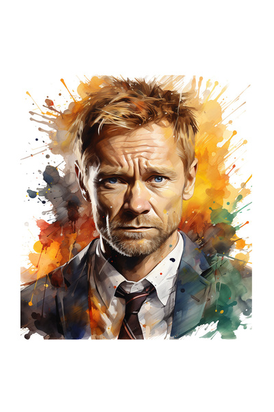 StoryGift Romania Sticker Adeziv 90CM Cu Barbat, Serial, Barney Stinson, Costum, Cravata, cu Margini Albe, PVC