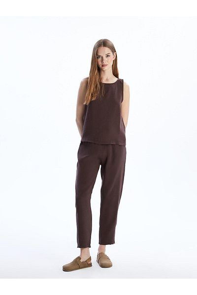LC Waikiki Pantaloni de damă XSIDE cu aspect de in cu talie elastică (S5)