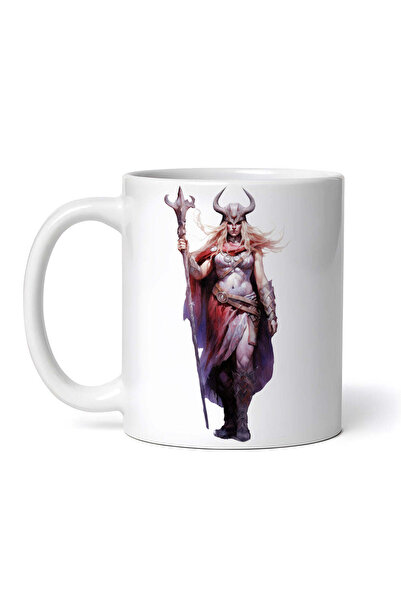 OEM Εξατομικευμένη λευκή κούπα, Μάγισσα των Βίκινγκ, INOVATIX®. 330ml