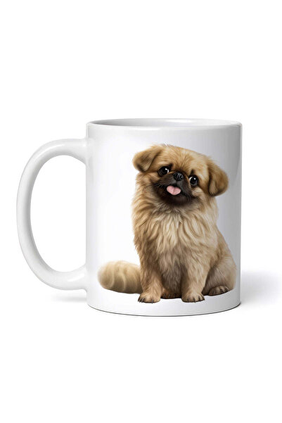 OEM Εξατομικευμένη λευκή κούπα, καθιστή θέση για σκύλους Πεκινουά, INOVATIX®....