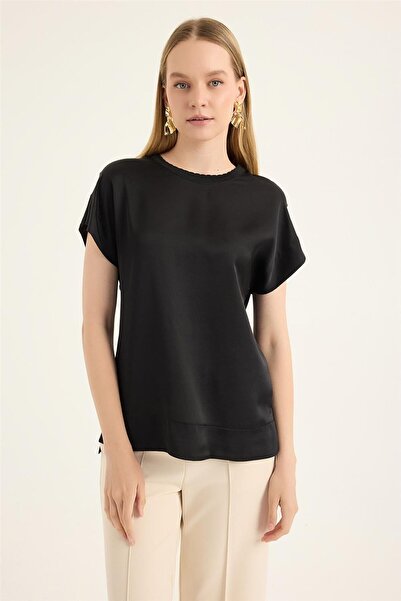 HomeStore Ribbed Round Neck Blouse