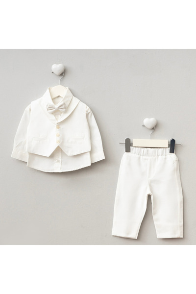 Pure Kids Store Baby Boy Cotton Bow Tie Vest Shirt Pants 4-Piece Set Stylish ...