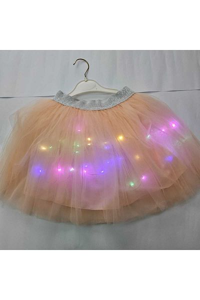 Beryka Led Light Tutu Skirt – Magical Glow for Girls - Lined, Salmon Color