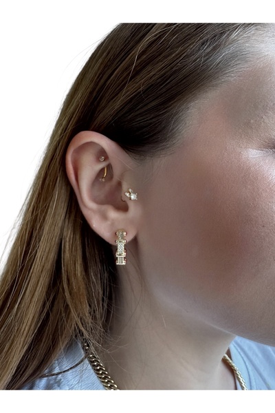 Gilia Jewelry Renkli Taşlı Serenay Leyla Küpesi