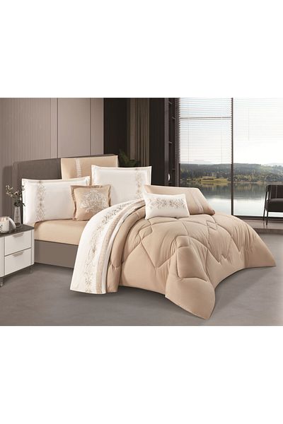 HOURS Horse Navrin 8-piece comforter set, embroidered with a modern and distinctive pattern, Carina-006