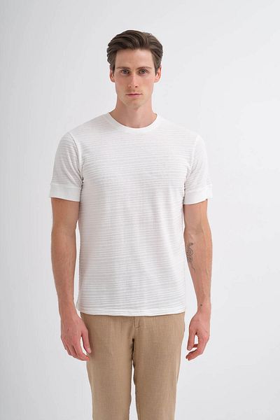 Cazador Crew Neck Ecru Men's T-Shirt 4220