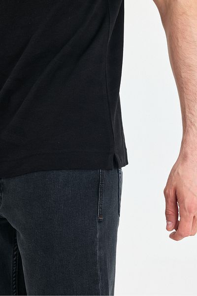 ENQUE Ανδρικό μπλουζάκι Basic με γιακά πόλο μονόχρωμο βαμβακερό λεπτή εφαρμογή