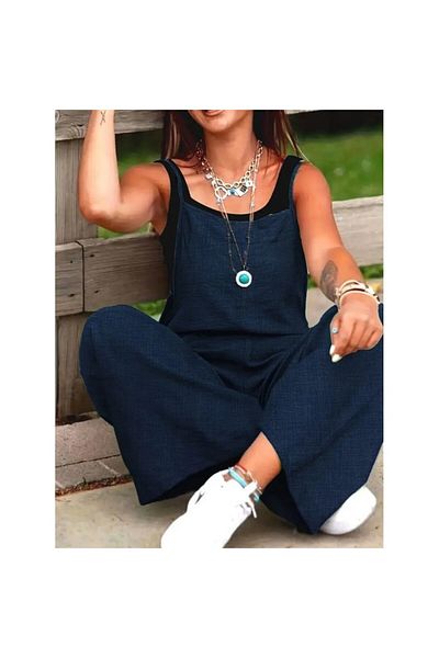 BAYAN Hanging Side Zippered Wide Leg Valencia Jumpsuit