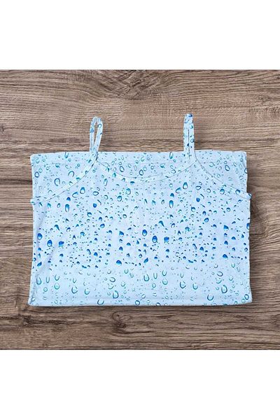 ESTA STORE Blue Raindrop Rope Strap Tank Top Slim Fit