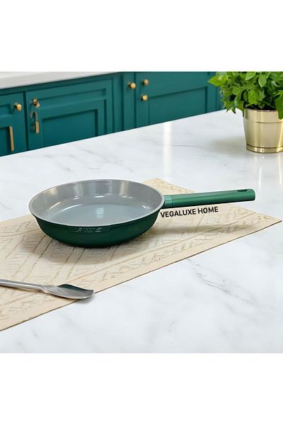FMS Swiss Crystal Ceramic 3-Piece Cast Pan Emerald Green (Induction Compatible)