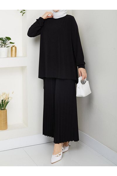 Moda Krash Sandy Pleated Trousers Set