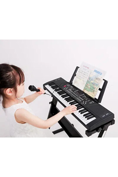 MultiZone 61 Tuşlu Elektronik Org Piyano Mikrofonlu Işıklı Adaptör Hediye Ritimli Demolu Keyboard