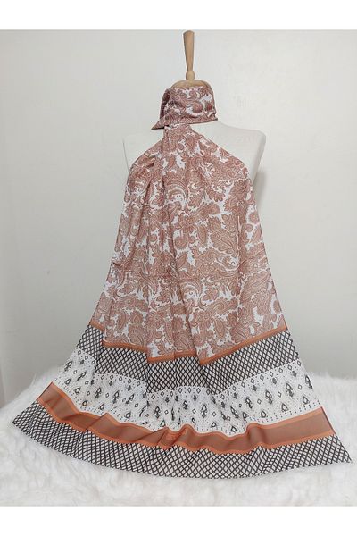 REMOMODA Ethnic Patterned Chiffon Shawl
