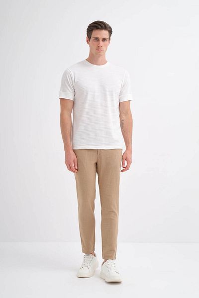 Cazador Crew Neck Ecru Men's T-Shirt 4220