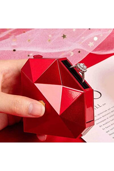 NUREYY AKSESUAR Yüzük Kutusu Lüks Kalp Şeklinde Kutusu Takı Saklama Kutusu Ev...