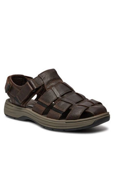 CLARKS Men's Sandals brown CLARKS-SALTWAY COVE DARK BROWN LEA 26176900