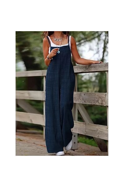 BAYAN Hanging Side Zippered Wide Leg Valencia Jumpsuit