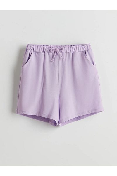 LC Waikiki Lcw Kids Black Elastic Waist Girls Shorts