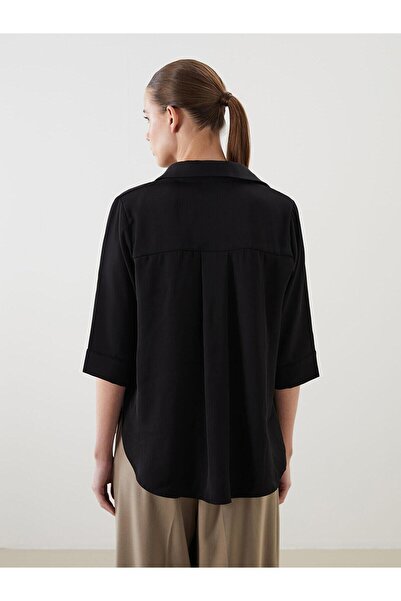 LC Waikiki LCWAIKIKI Classic Gömlek Yaka Oversize Kadın Bluz (S5)