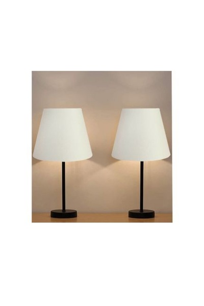 Semboldekor Stylish Lampshade with 2 Black Legs and White Conical Hat