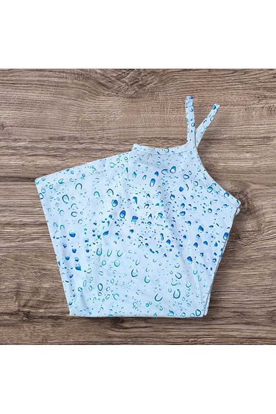 ESTA STORE Blue Raindrop Rope Strap Tank Top Slim Fit