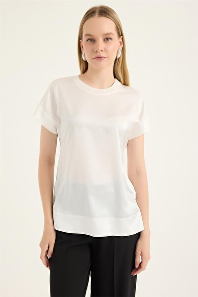 HomeStore Bluză cu guler rotund cu nervuri