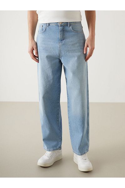 LC Waikiki Blugi pentru bărbați din țesătură denim 100% bumbac, largi și largi