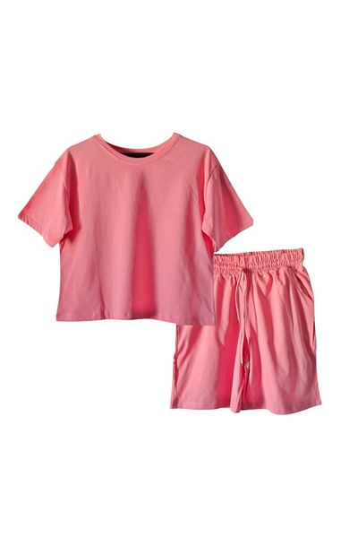 VivaJoy Women's Pique Modal Fabric Shorts Bottom Top Set
