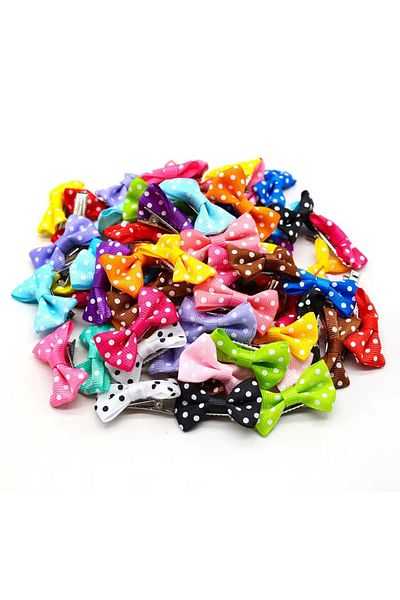 LO ADORO 8 Pieces Polka Dot Dog Buckle Cat Dog Accessory Bow Ribbon Buckle Minink Dostuma Buckle