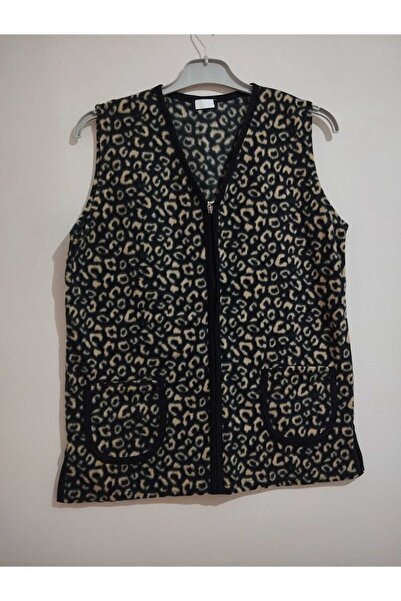 anne moda ankara Polar Широкий крій V-подібний комір, жилет на блискавці