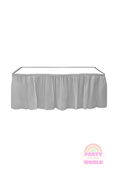 party world Plastic Table Skirt Silver – 1 Piece