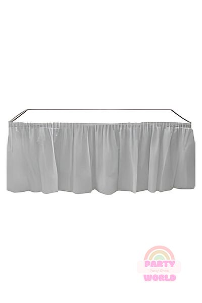 party world Plastic Table Skirt Silver – 1 Piece