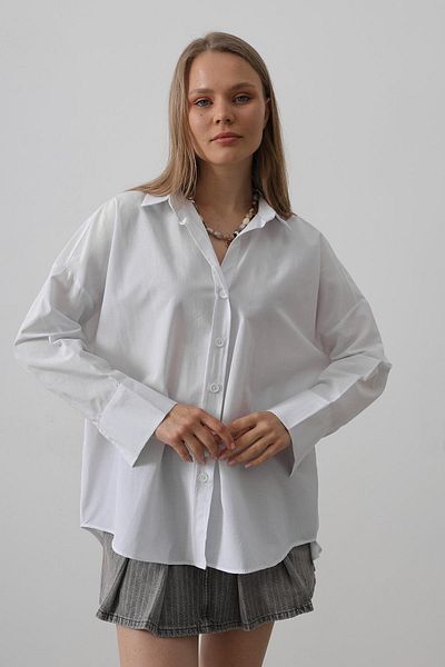SUN STYLE Cămașă lungă oversize cu detaliu cu manșetă lată