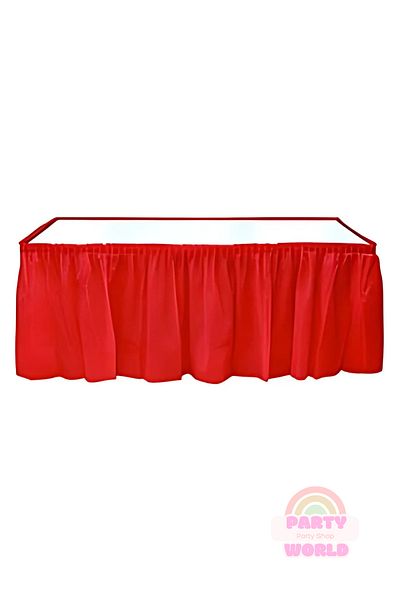 party world Plastic Table Skirt Red – 1 Piece