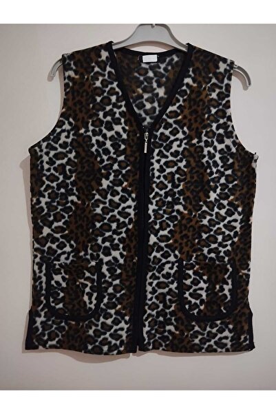 anne moda ankara Polar Широкий крій V-подібний комір, жилет на блискавці