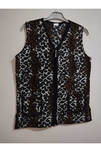 anne moda ankara Polar Широкий крій V-подібний комір, жилет на блискавці