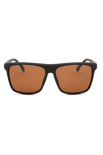 Angel Eyes Rectangle Design Brown Frame Brown Glass Polarized Men's Goggle Ce Certified