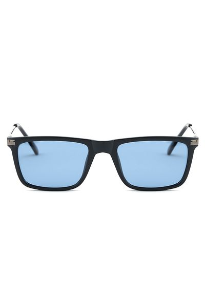 Angel Eyes Rectangle Design Black Frame Blue Glass Polarized Men's Goggle Ce Certified