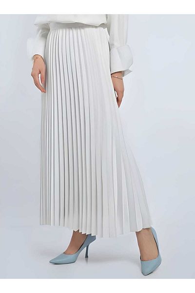 MODA Leather Look Pleated Skirt