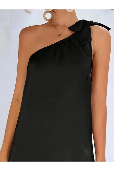 Masspera One Shoulder Bow Detail Long Dress