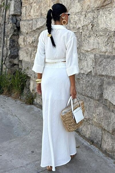 DEAG Ekşiğlu Global Crop Blouse and Gathered Skirt Design Set 10201