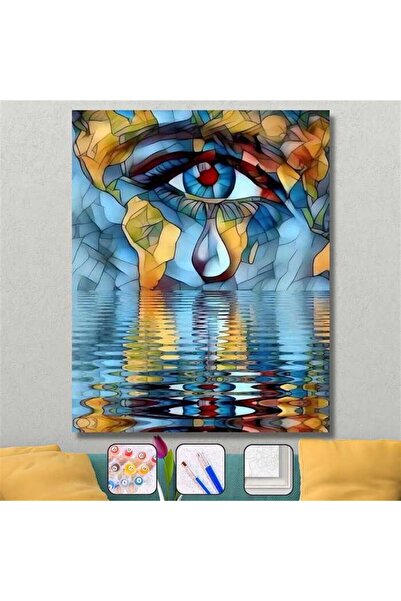 Pastelya Sayılarla Boyama Seti Çerçeveli Kasnaklı Gözyaşı 60x75 cm