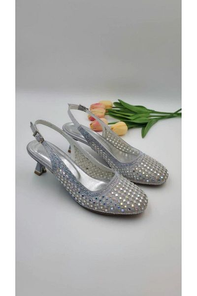 Aylam ayakkabı Laser Stone Mesh Heelled Evening Dress Shoes Engagement Wedding Wedding Evening Dress Shoes