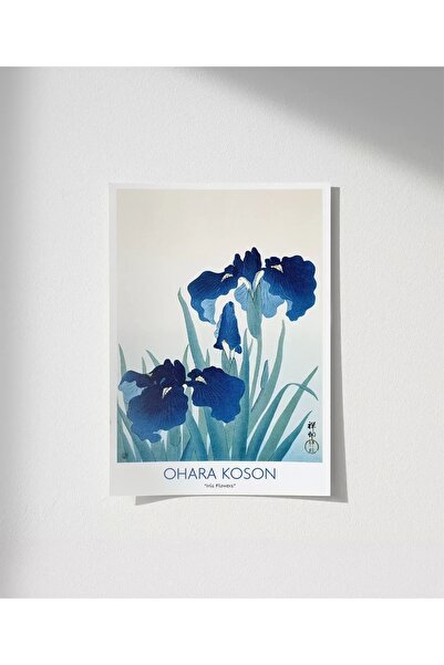 VOGLOO Çerçevesiz Poster Ohara Koson İris Çiçekleri