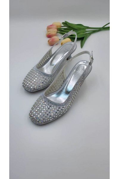 Aylam ayakkabı Laser Stone Mesh Heelled Evening Dress Shoes Engagement Wedding Wedding Evening Dress Shoes